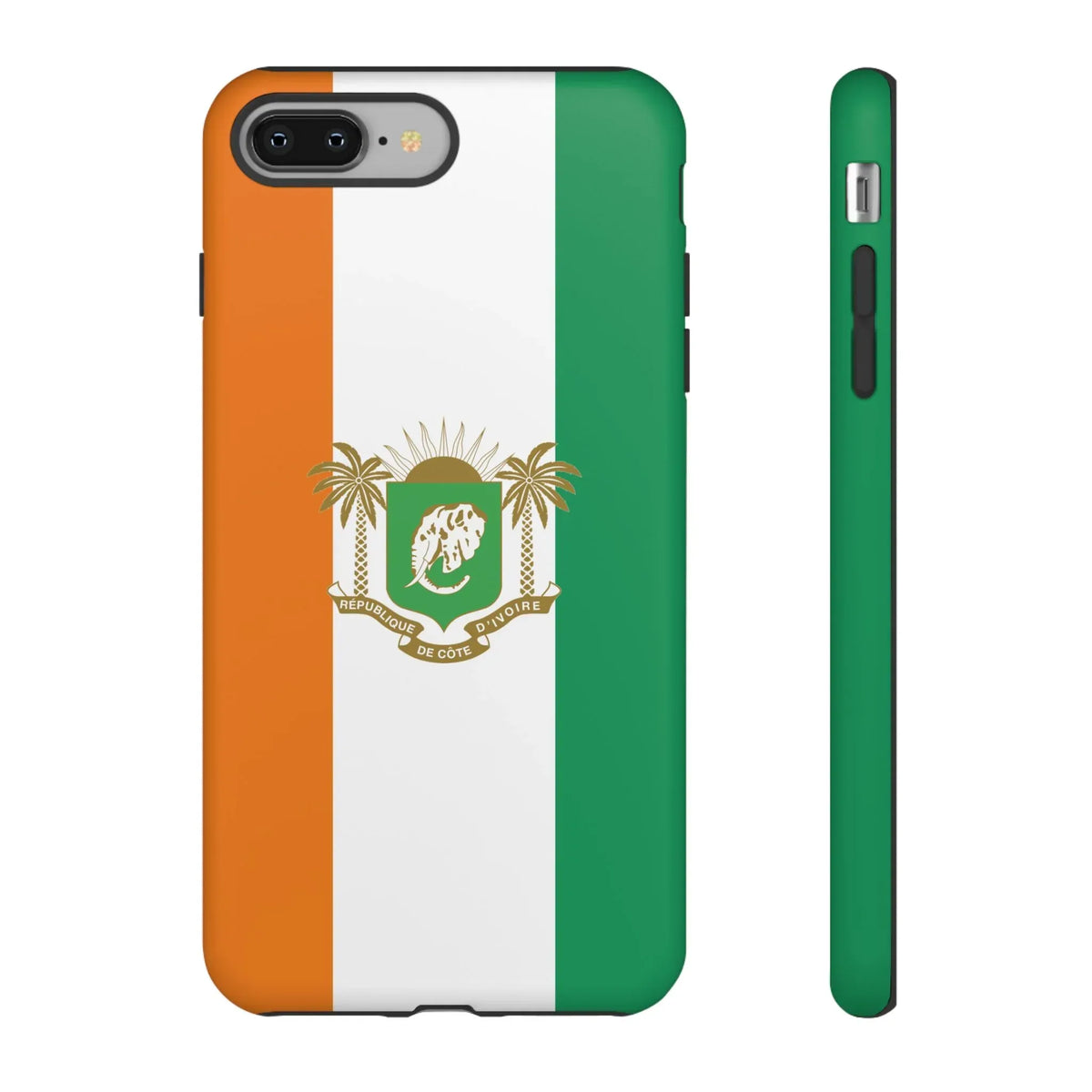 Ivory Coast Flag Tough Phone Case — Orange White Green Shield Crest - DiwaKi