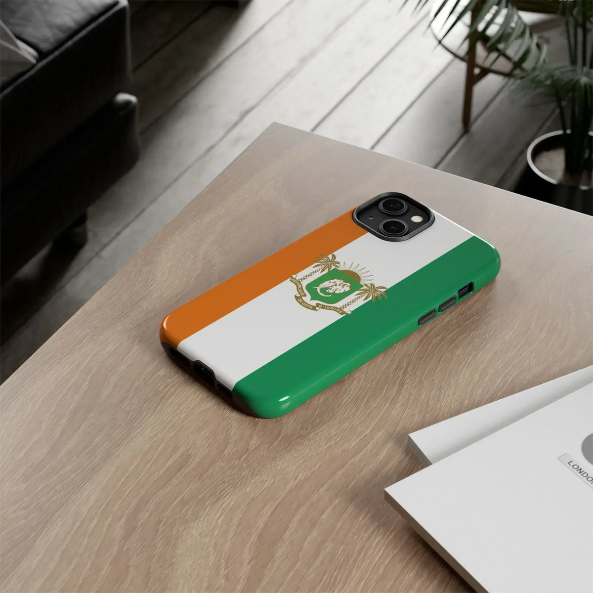 Ivory Coast Flag Tough Phone Case — Orange White Green Shield Crest - DiwaKi