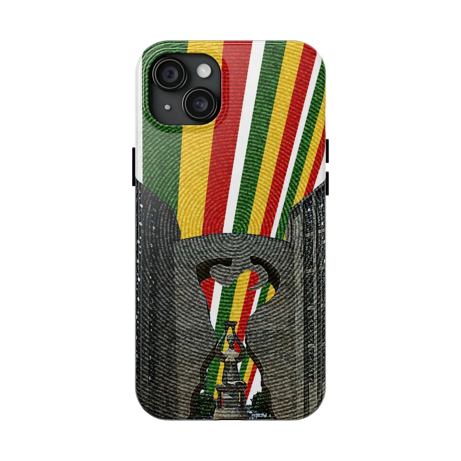 Togo Tough Phone Case — Durable Denim Look with Red Yellow Green Design - DiwaKi