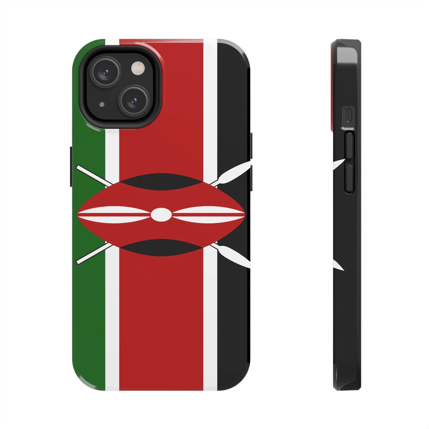 Kenya Flag Tough Phone Case — Protective Tribal Shield Design - DiwaKi