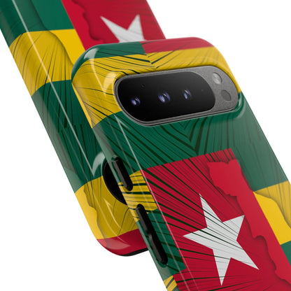 Togo Flag Tough Phone Case – Protective Stripe Design - DiwaKi