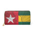 Togo Flag Zipper Wallet — Cameroon Silhouette Leather Zip Wallet - DiwaKi