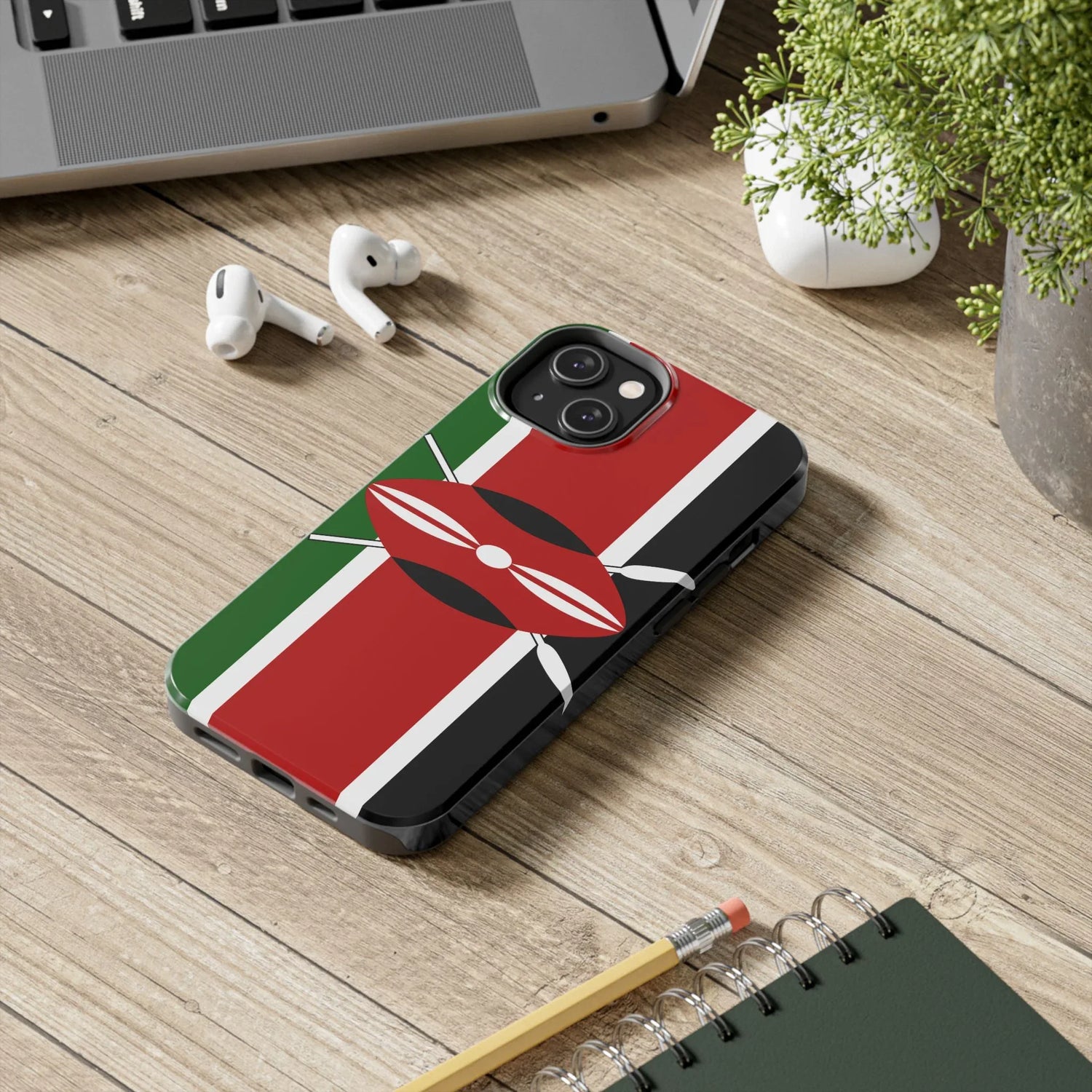 Kenya Flag Tough Phone Case — Protective Tribal Shield Design - DiwaKi
