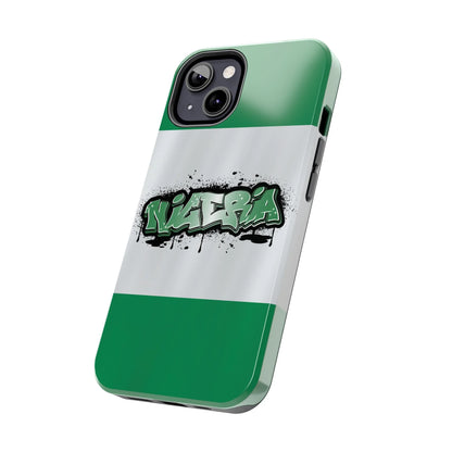 Tough Phone Case — Nigeria Flag Graffiti Design - DiwaKi