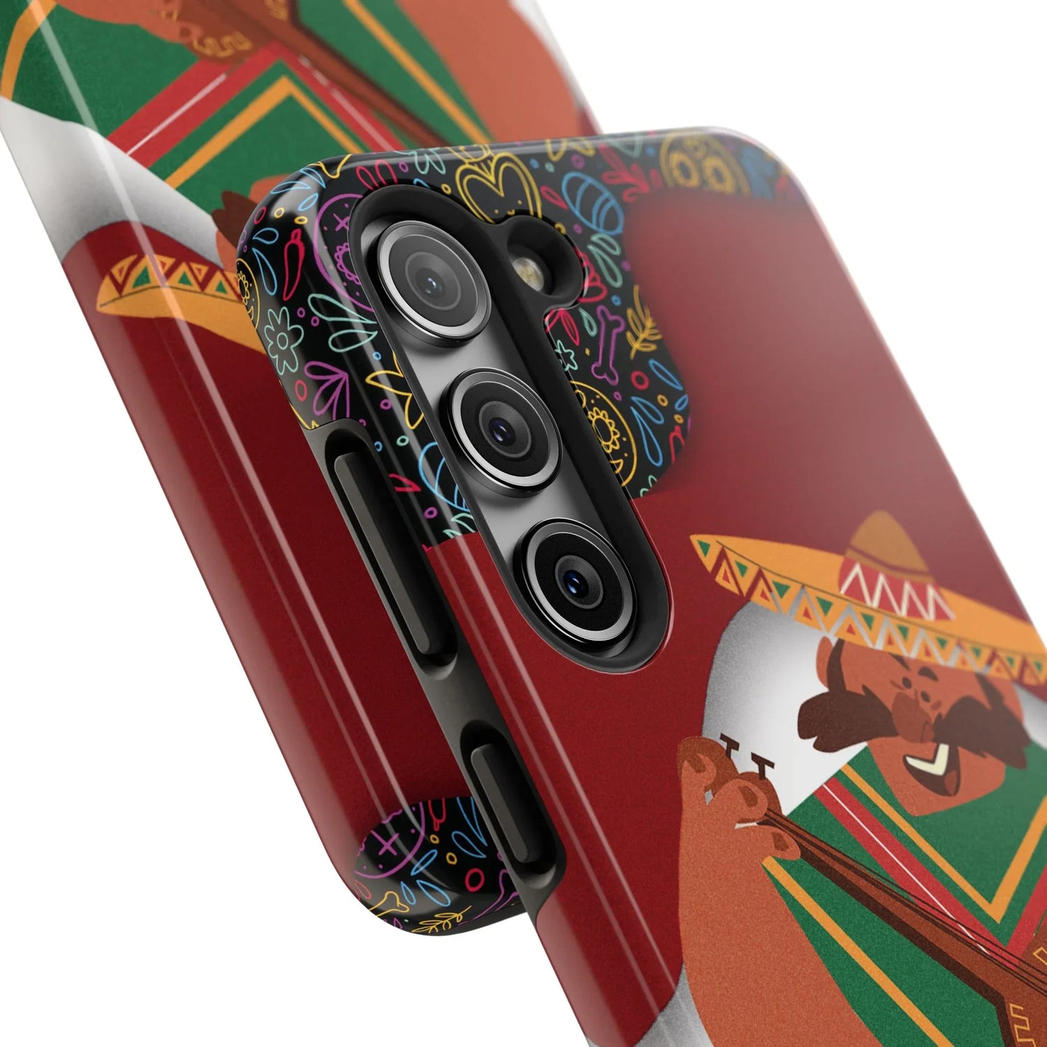 Mexico Mariachi Guitarist Tough Phone Case — Colorful Mexican Folk Art iPhone Cover - DiwaKi