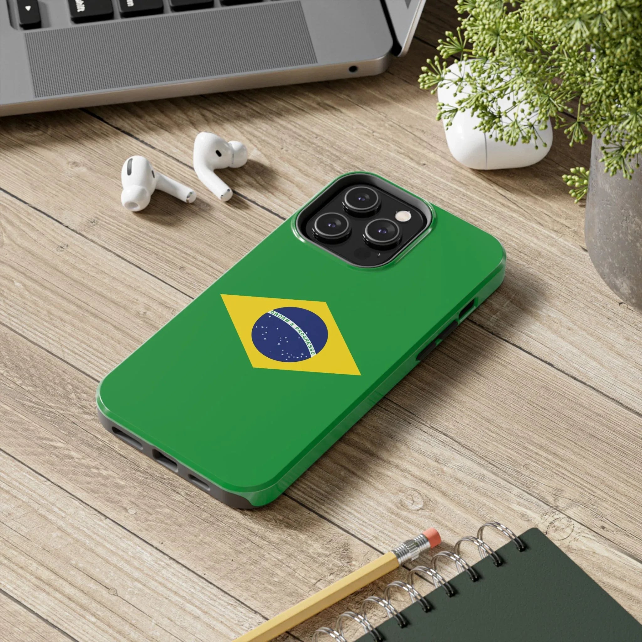 Brazil Flag Tough Phone Case — Protective Patriotic Phone Cover - DiwaKi
