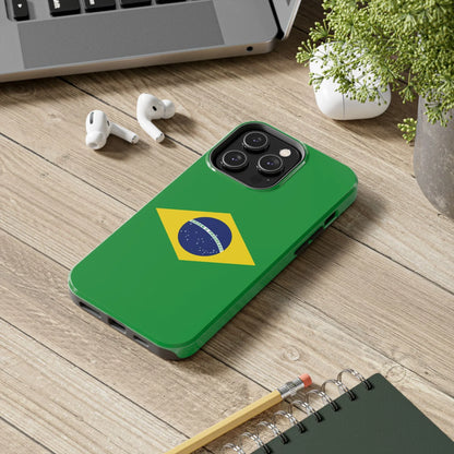 Brazil Flag Tough Phone Case — Protective Patriotic Phone Cover - DiwaKi
