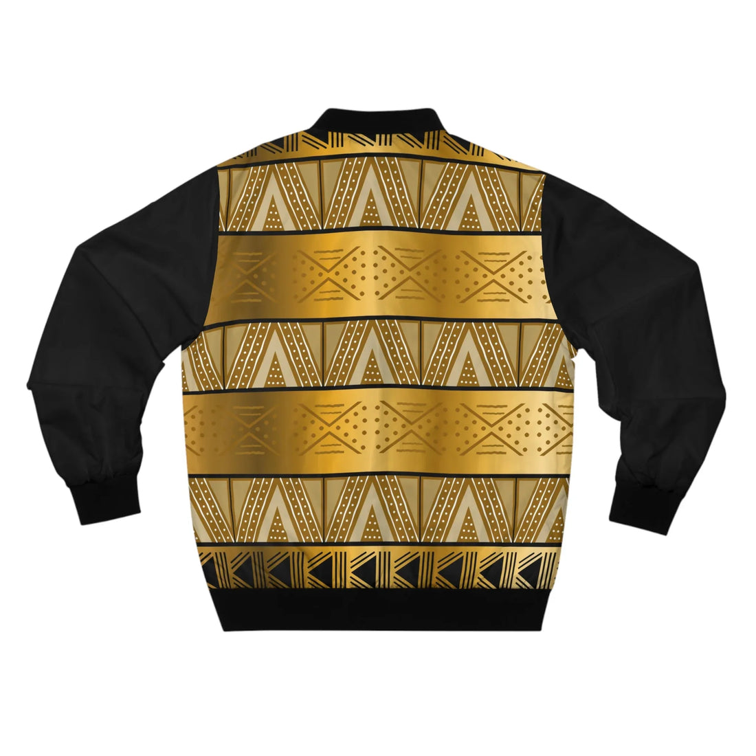 Gold Tribal Pattern Bomber Jacket - DiwaKi