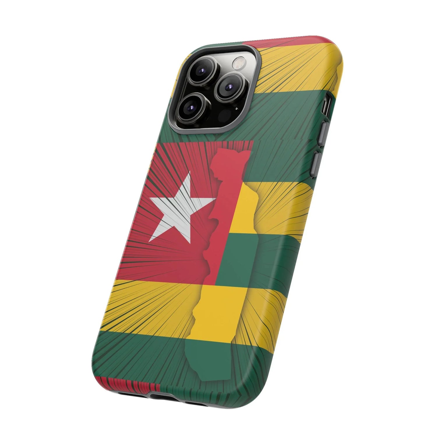 Togo Flag Tough Phone Case – Protective Stripe Design - DiwaKi