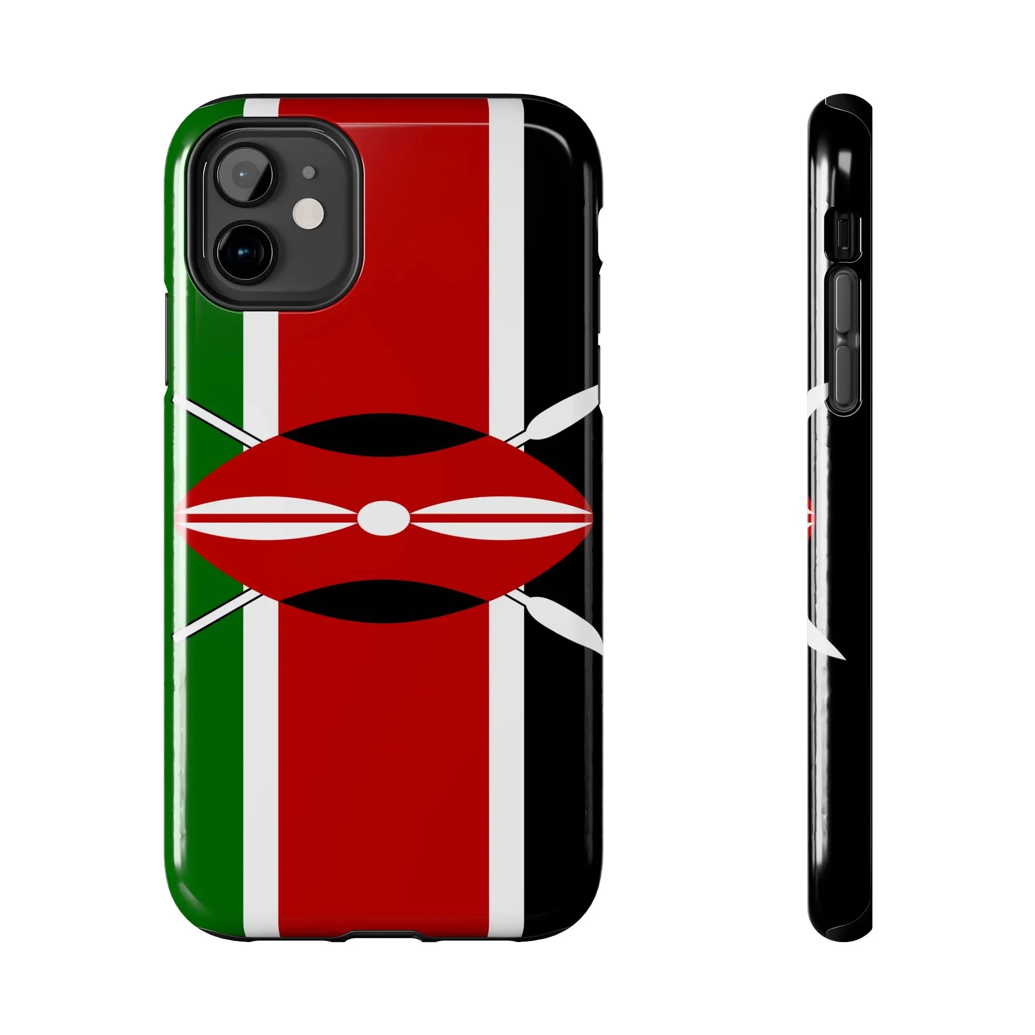 Kenya Flag Tough Phone Case — Protective Tribal Shield Design - DiwaKi