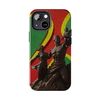 Senegal Tough Phone Case — Liberation Monument Retro Red, Green &amp; Yellow Design - DiwaKi