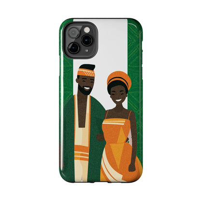 Tough Phone Case — Afrocentric Nigerian Couple Illustration, Protective Hard-Shell Phone Cover - DiwaKi