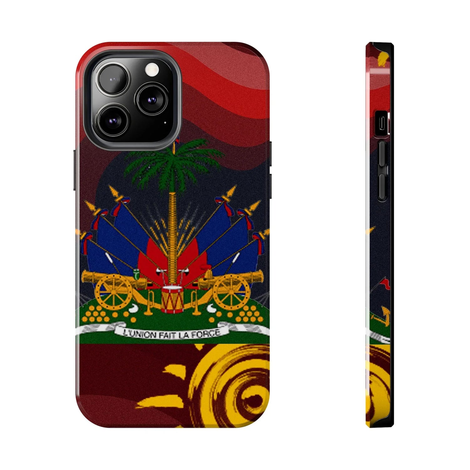 Haiti Coat of Arms Tough Phone Case — Patriotic Haitian Flag Protective Cover - DiwaKi