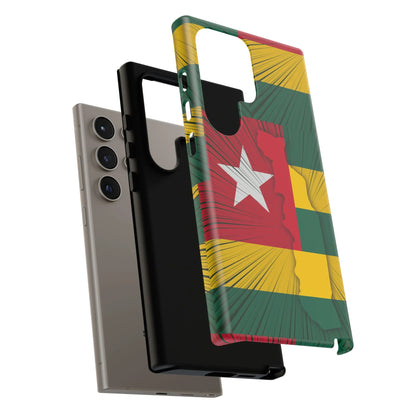 Togo Flag Tough Phone Case – Protective Stripe Design - DiwaKi