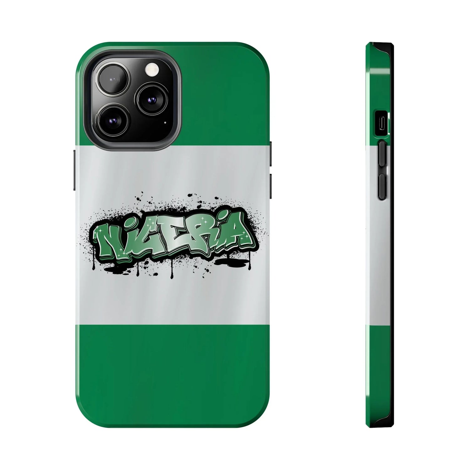 Tough Phone Case — Nigeria Flag Graffiti Design - DiwaKi