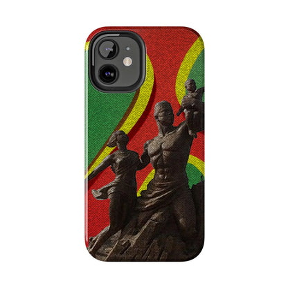 Senegal Tough Phone Case — Liberation Monument Retro Red, Green &amp; Yellow Design - DiwaKi