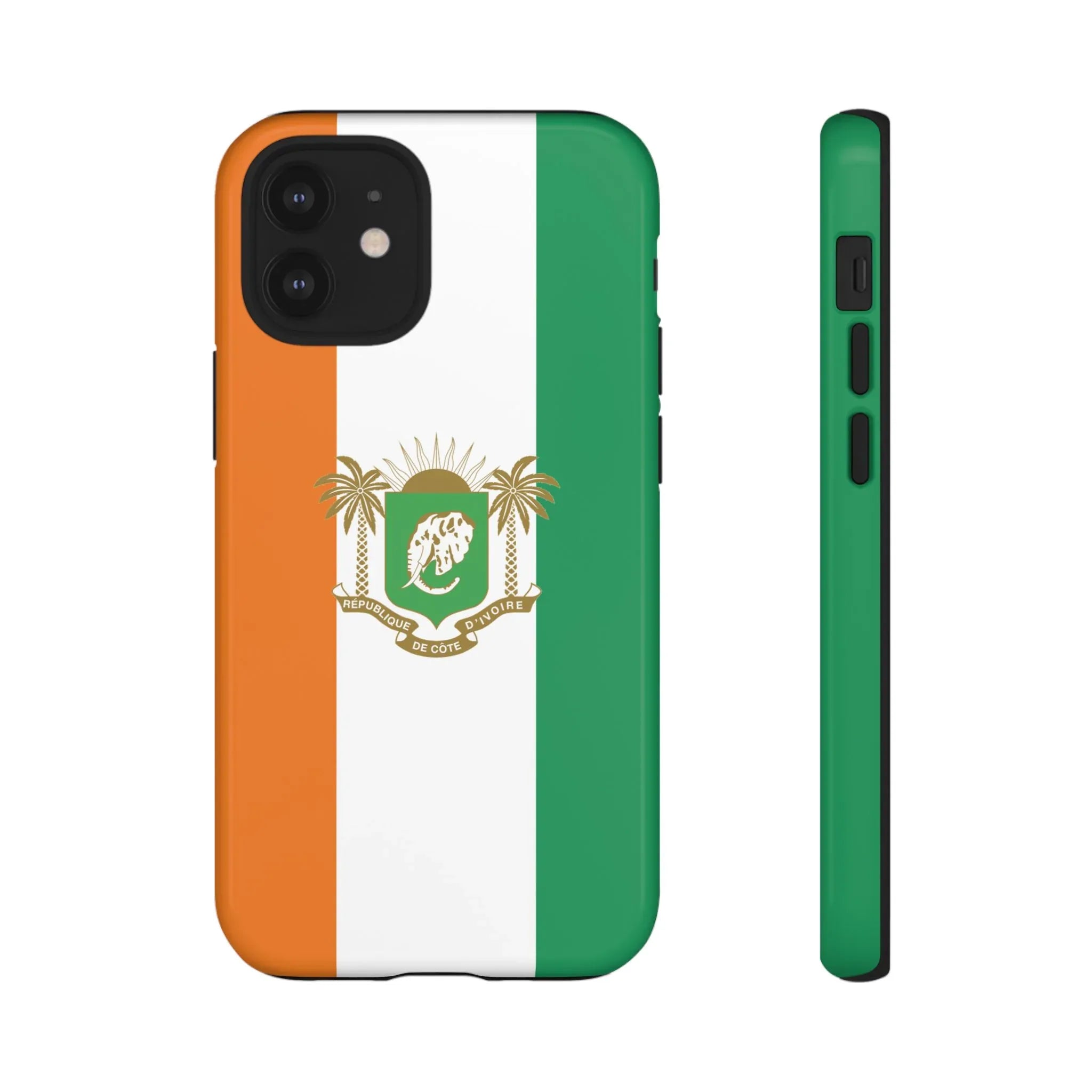 Ivory Coast Flag Tough Phone Case — Orange White Green Shield Crest - DiwaKi