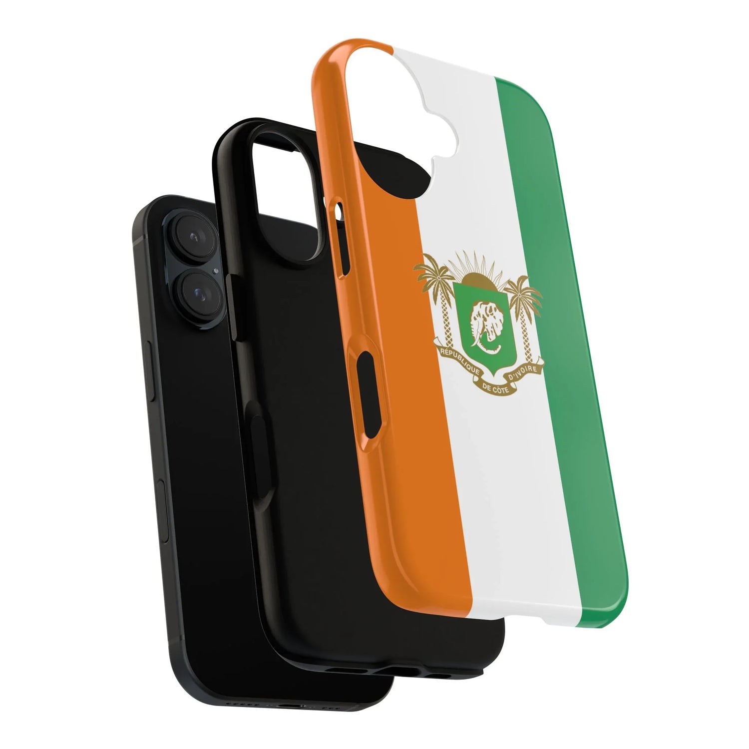 Ivory Coast Flag Tough Phone Case — Orange White Green Shield Crest - DiwaKi
