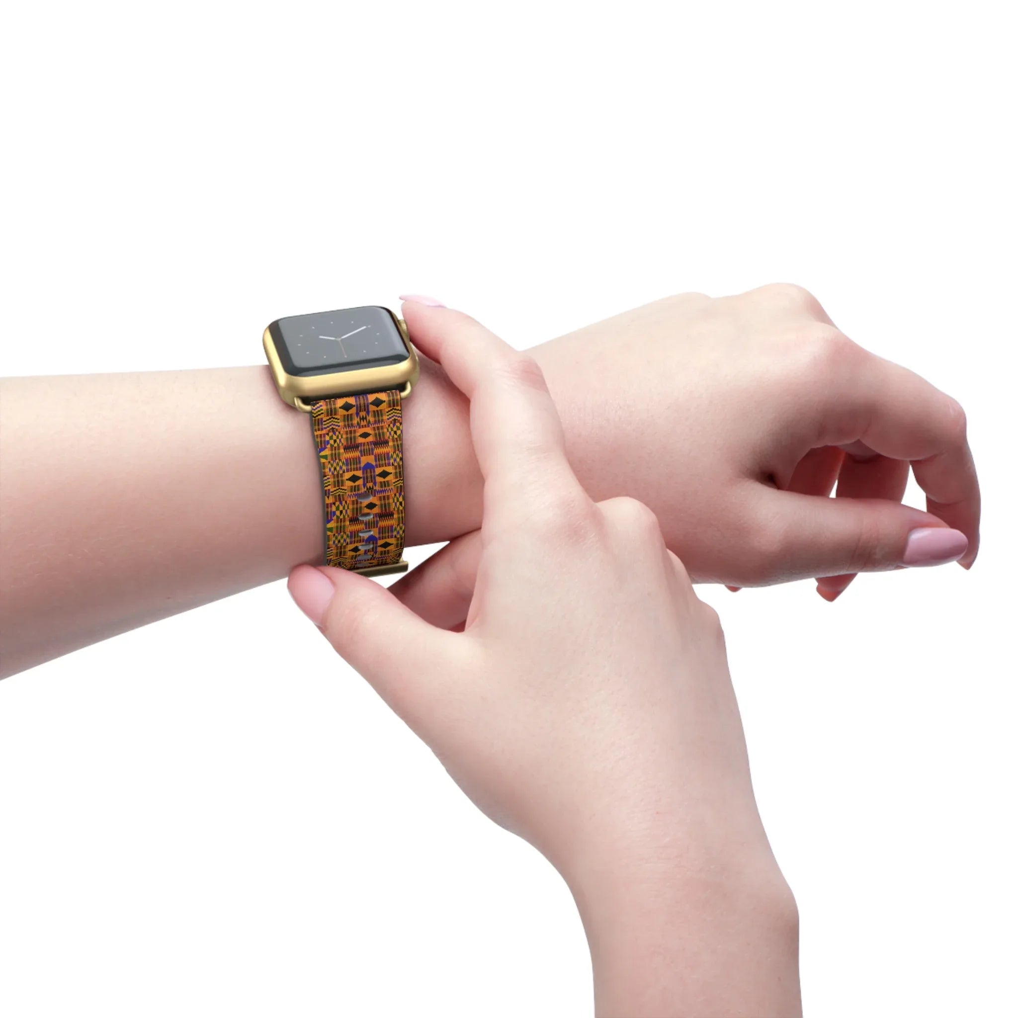Kente-Inspired Pattern Watch Band — Vibrant African Print Apple Watch Strap - DiwaKi