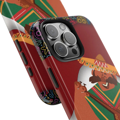 Mexico Mariachi Guitarist Tough Phone Case — Colorful Mexican Folk Art iPhone Cover - DiwaKi