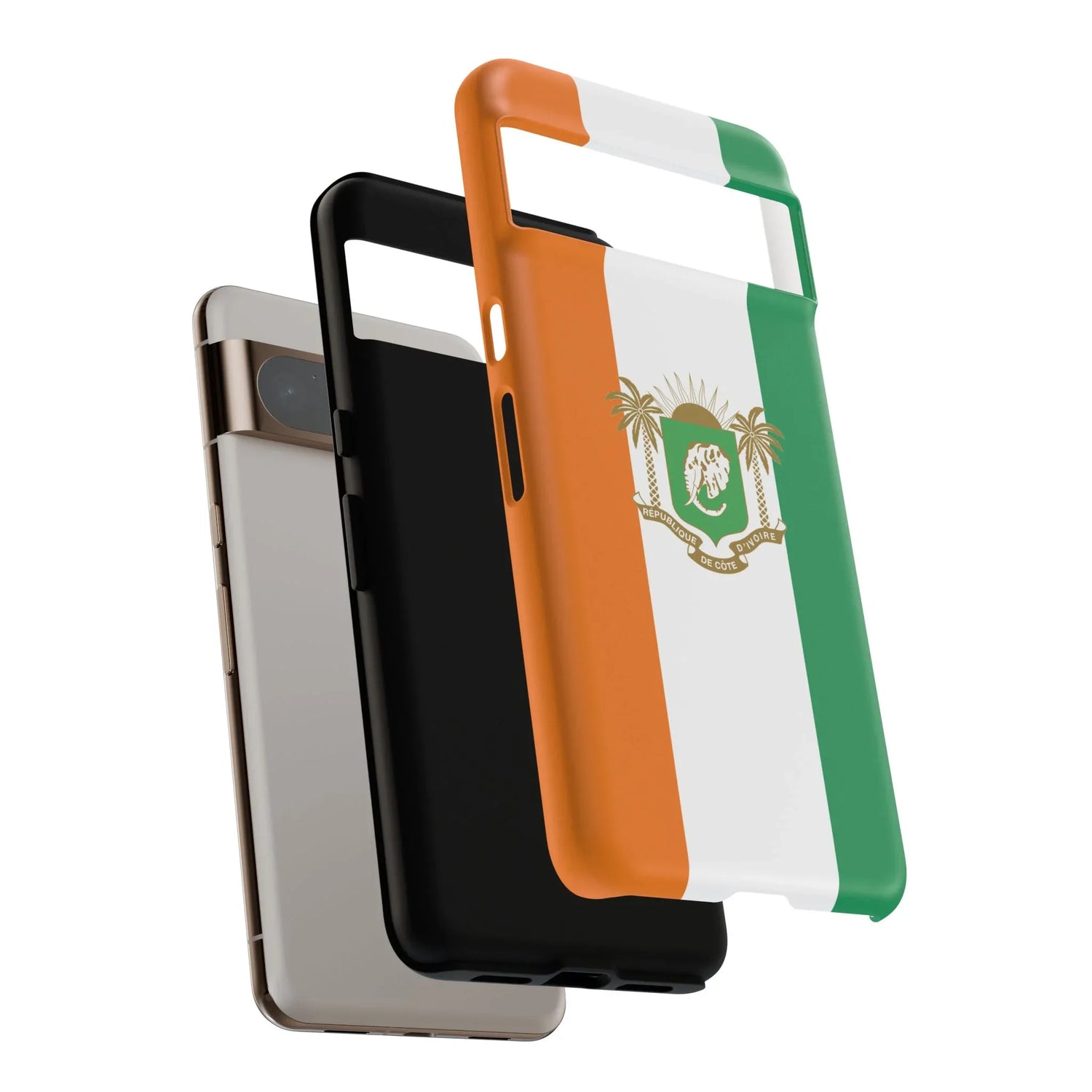 Ivory Coast Flag Tough Phone Case — Orange White Green Shield Crest - DiwaKi