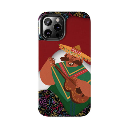Mexico Mariachi Guitarist Tough Phone Case — Colorful Mexican Folk Art iPhone Cover - DiwaKi