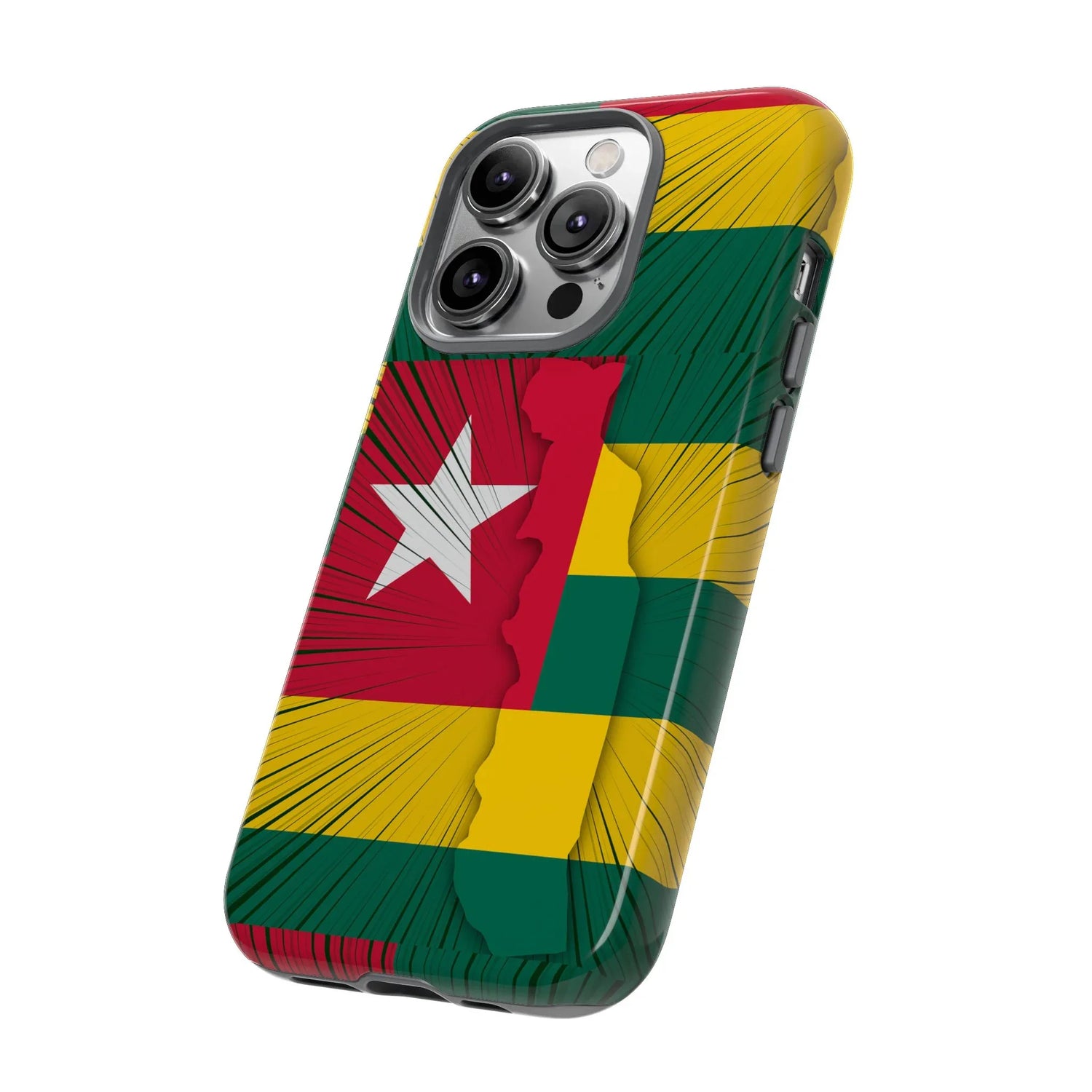 Togo Flag Tough Phone Case – Protective Stripe Design - DiwaKi
