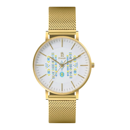 DiwaKi African Print Mesh Timepiece - DiwaKi