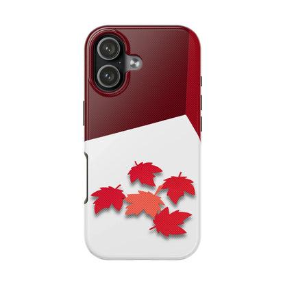 Canada Autumn Maple Tough Phone Case — Red &amp; White Protective Fall Design - DiwaKi