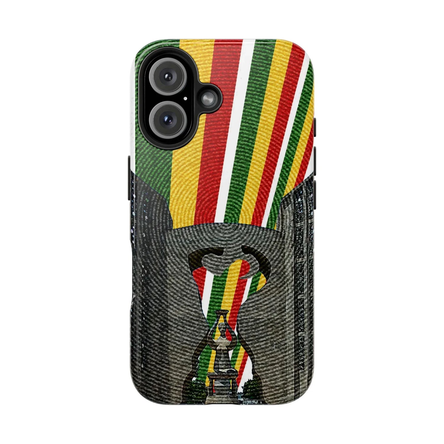 Togo Tough Phone Case — Durable Denim Look with Red Yellow Green Design - DiwaKi