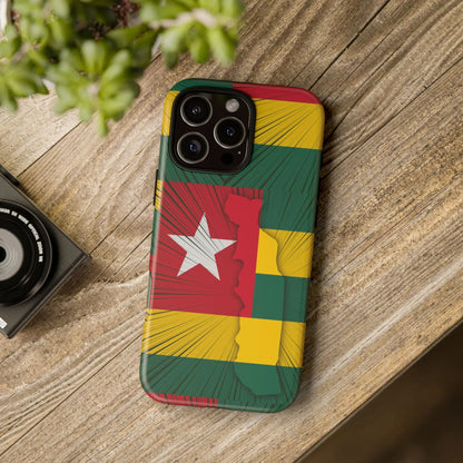 Togo Flag Tough Phone Case – Protective Stripe Design - DiwaKi