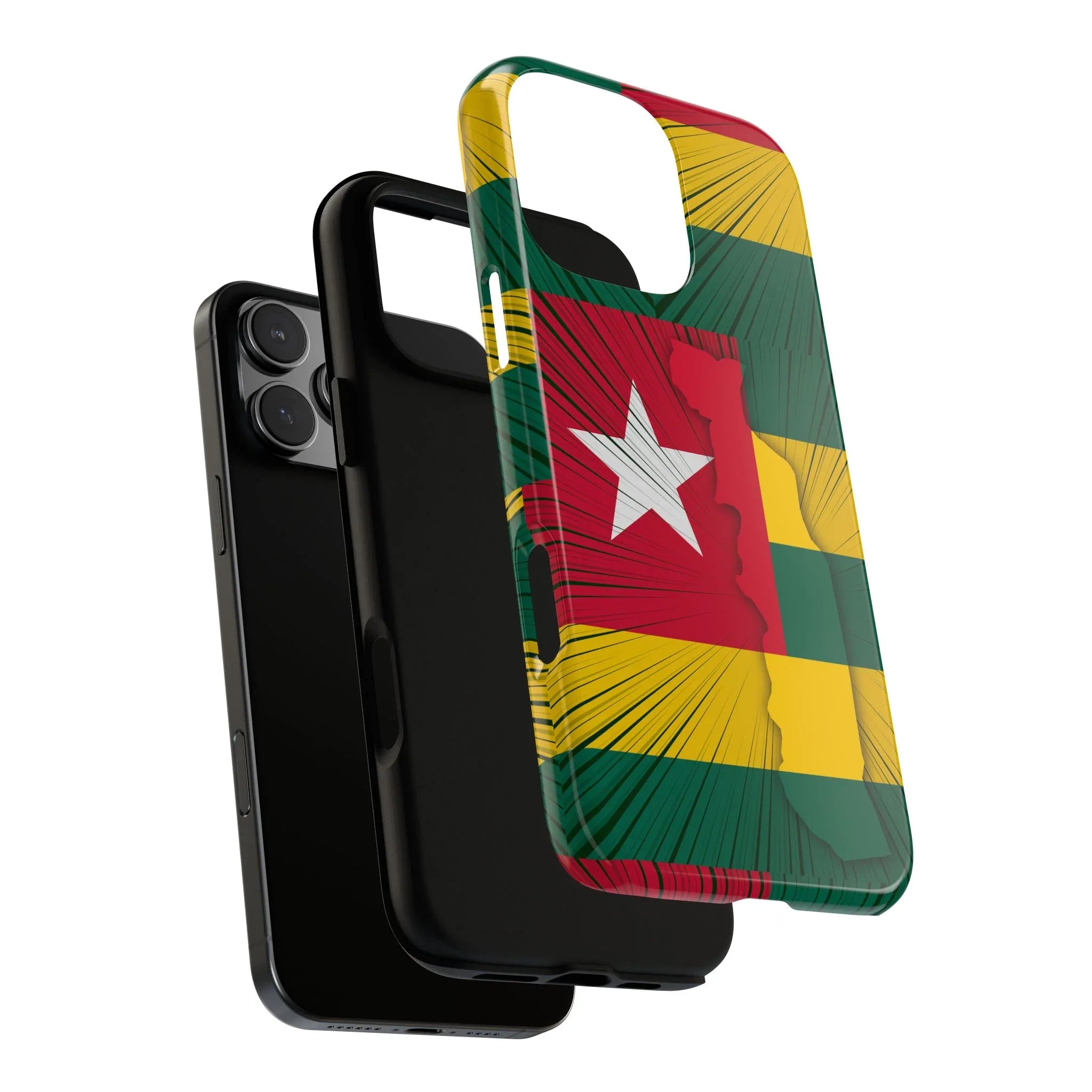 Togo Flag Tough Phone Case – Protective Stripe Design - DiwaKi