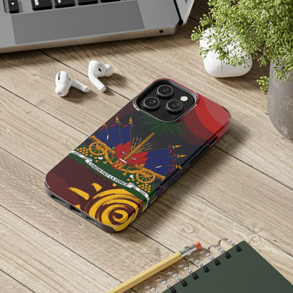 Haiti Coat of Arms Tough Phone Case — Patriotic Haitian Flag Protective Cover - DiwaKi
