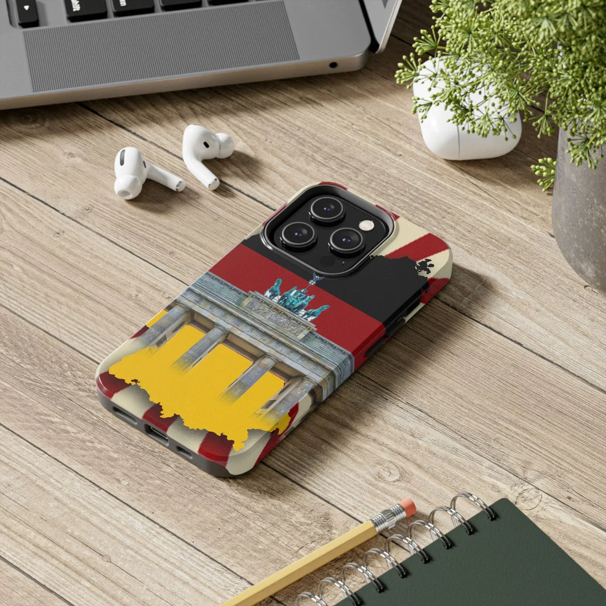 German Flag Brandenburger Gate Tough Phone Case – Berlin Landmark Protective Cover - DiwaKi