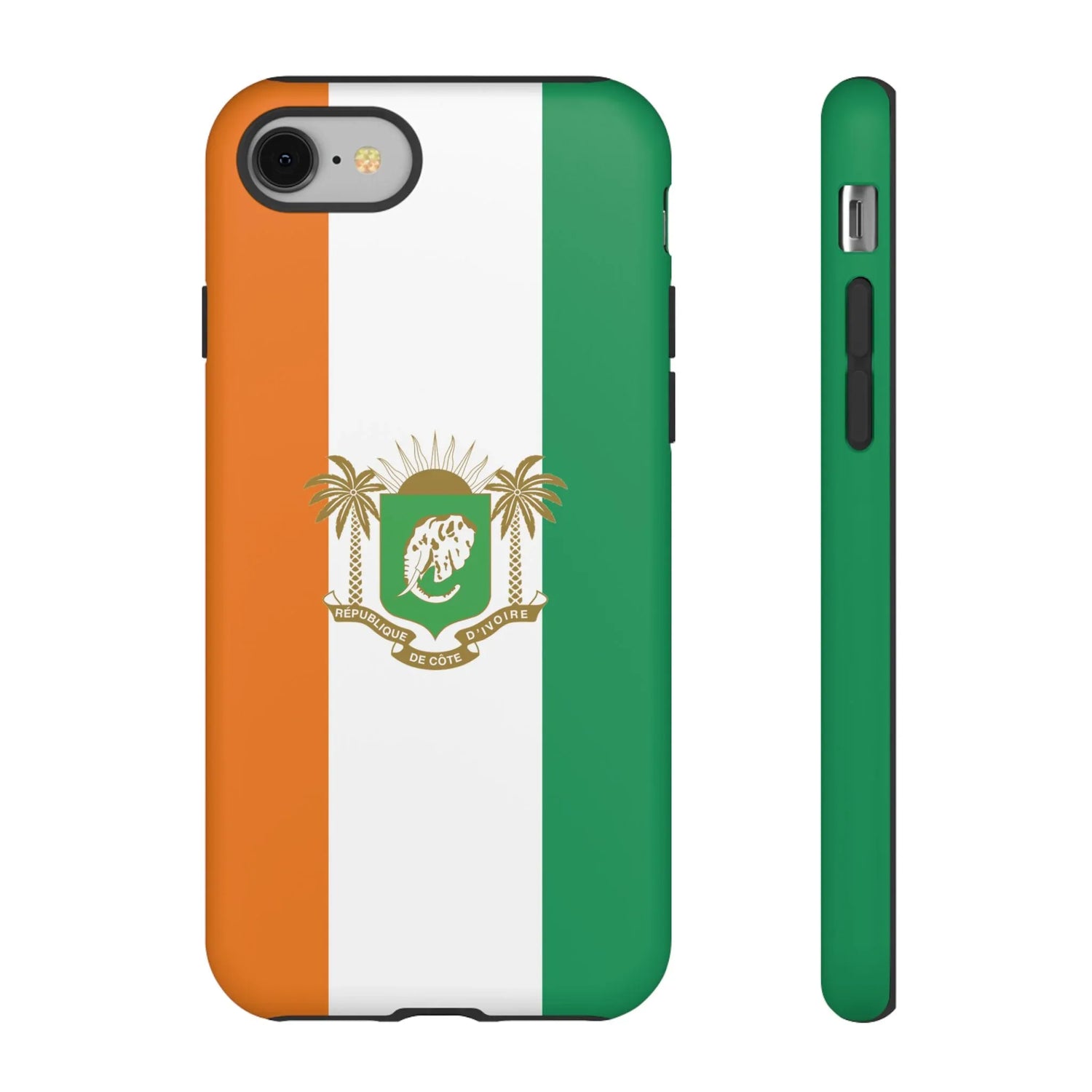 Ivory Coast Flag Tough Phone Case — Orange White Green Shield Crest - DiwaKi
