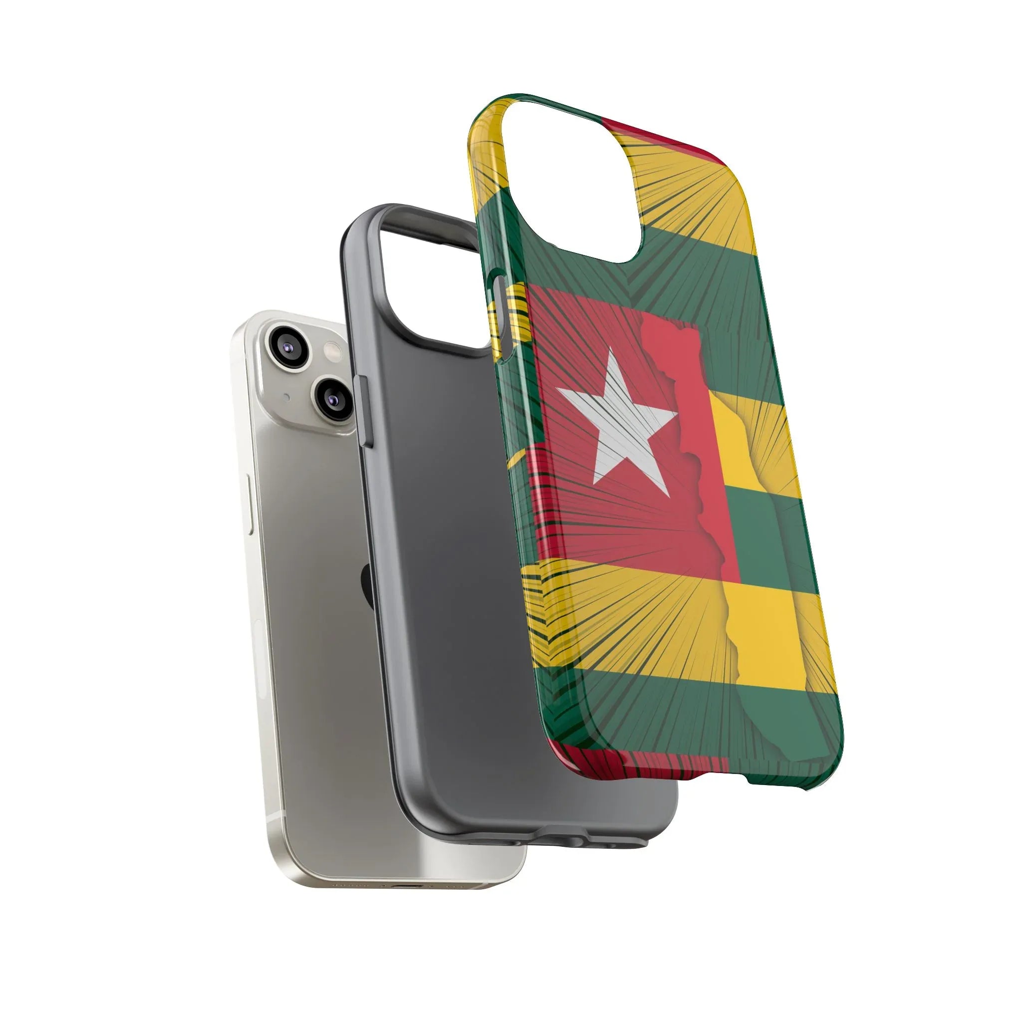 Togo Flag Tough Phone Case – Protective Stripe Design - DiwaKi