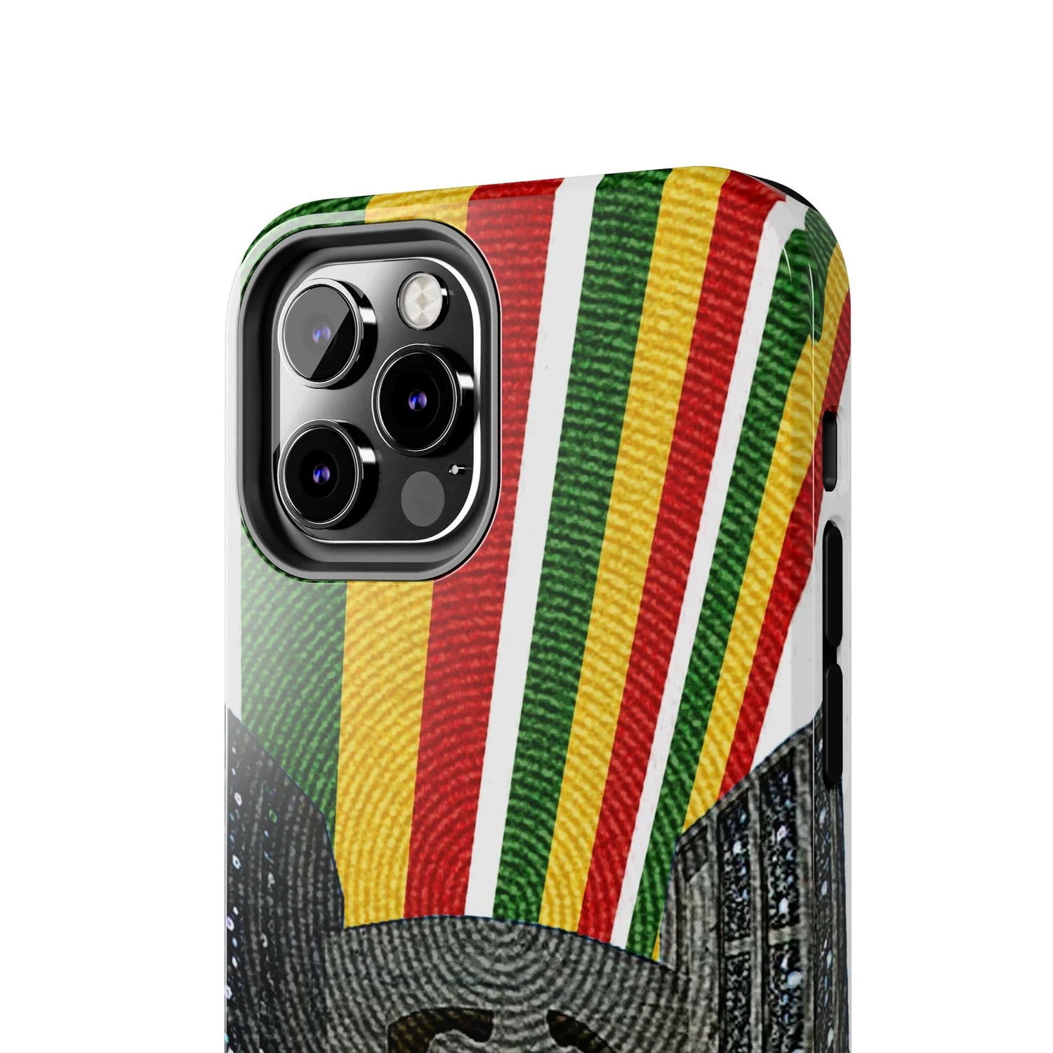 Togo Tough Phone Case — Durable Denim Look with Red Yellow Green Design - DiwaKi
