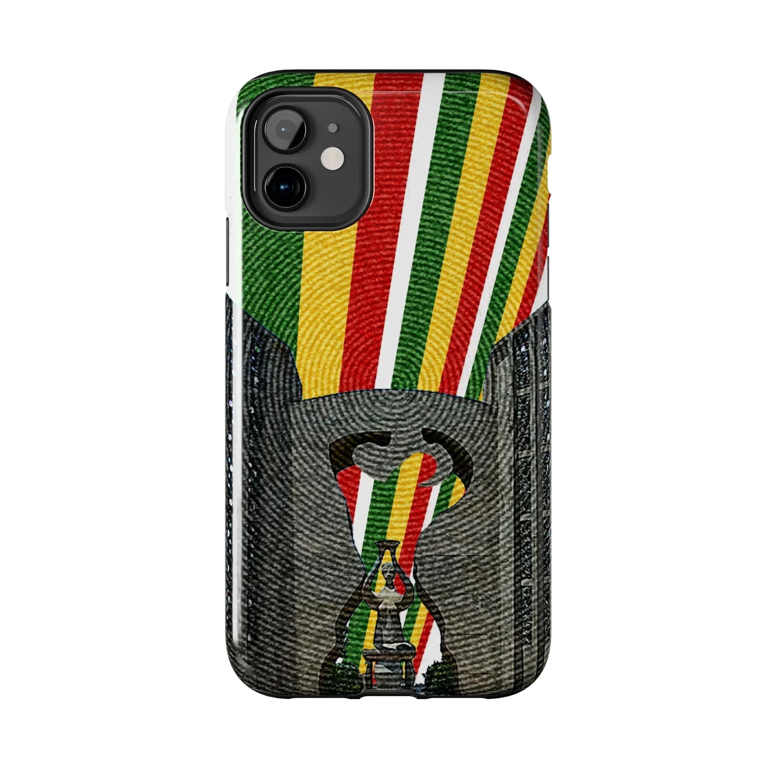 Togo Tough Phone Case — Durable Denim Look with Red Yellow Green Design - DiwaKi