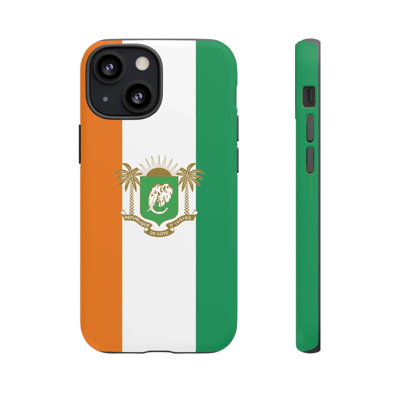 Ivory Coast Flag Tough Phone Case — Orange White Green Shield Crest - DiwaKi
