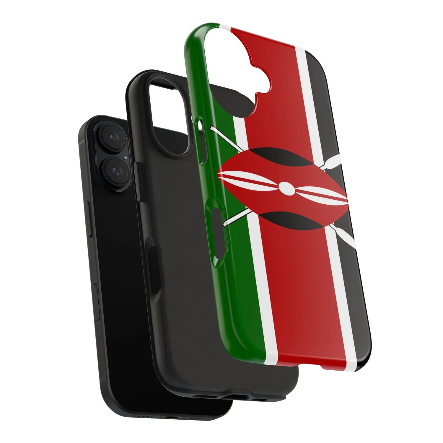 Kenya Flag Tough Phone Case — Protective Tribal Shield Design - DiwaKi