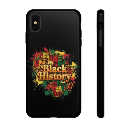 Black History Phone Case — Afrocentric Map Design, Bold Red‑Green‑Gold Splash - DiwaKi