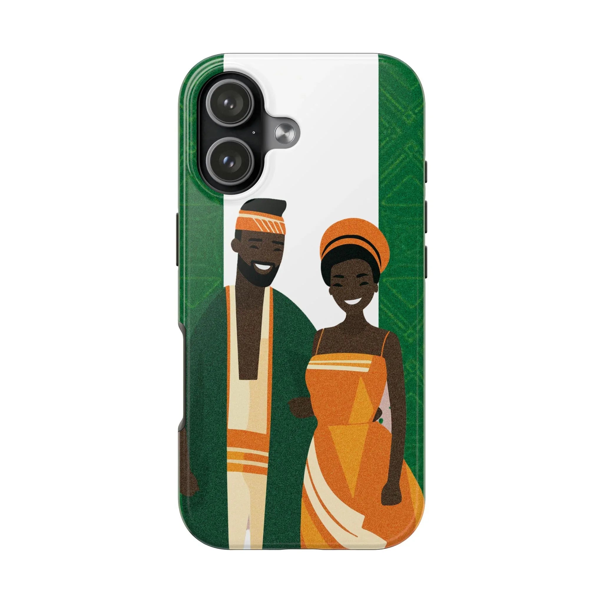 Tough Phone Case — Afrocentric Nigerian Couple Illustration, Protective Hard-Shell Phone Cover - DiwaKi
