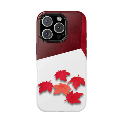 Canada Autumn Maple Tough Phone Case — Red &amp; White Protective Fall Design - DiwaKi