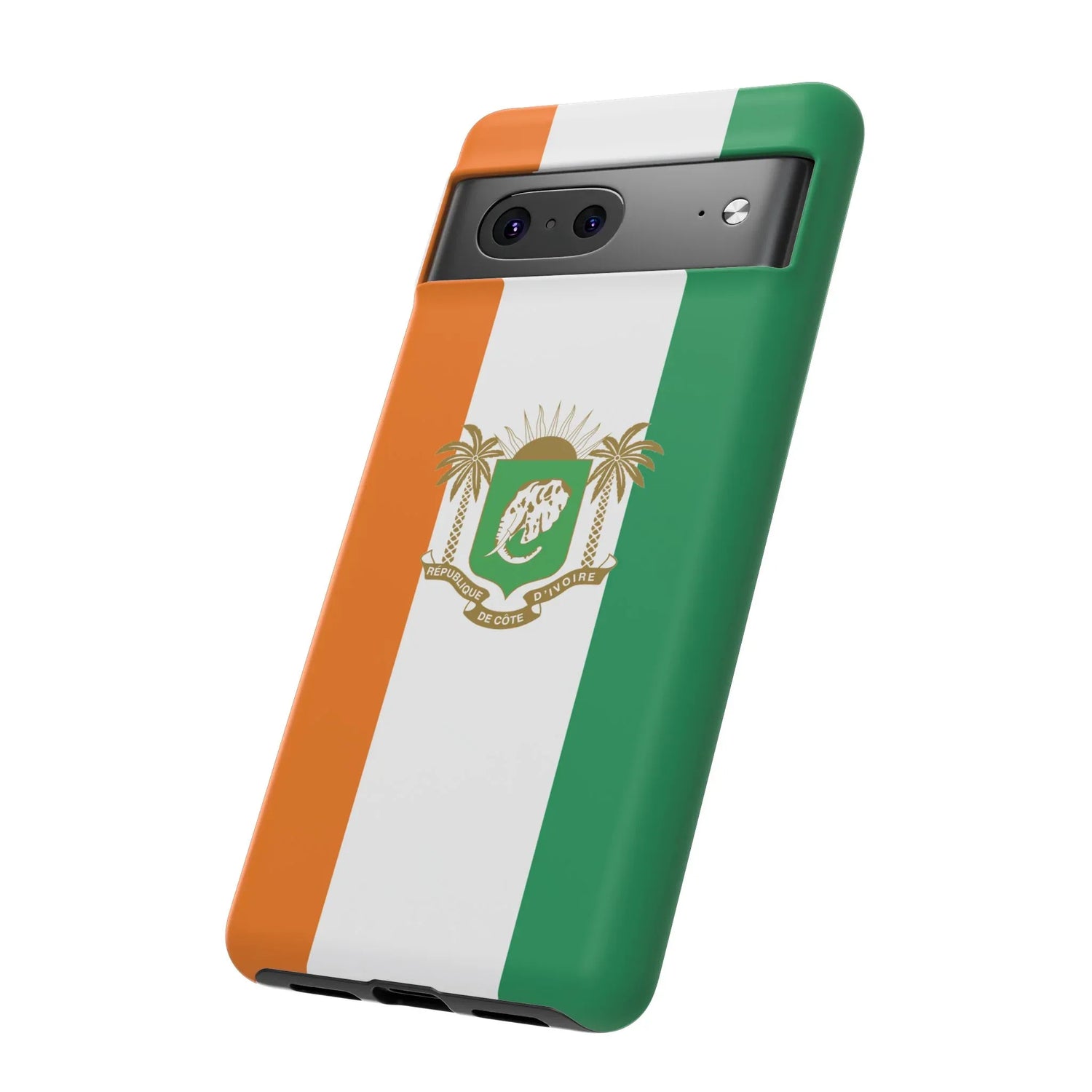 Ivory Coast Flag Tough Phone Case — Orange White Green Shield Crest - DiwaKi
