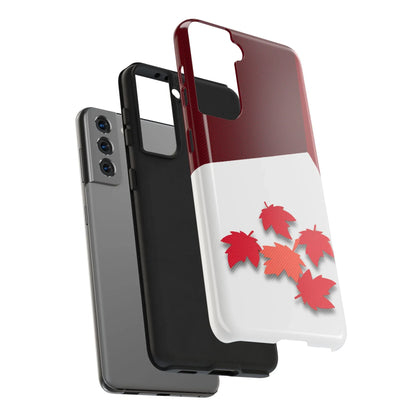 Canada Autumn Maple Tough Phone Case — Red &amp; White Protective Fall Design - DiwaKi