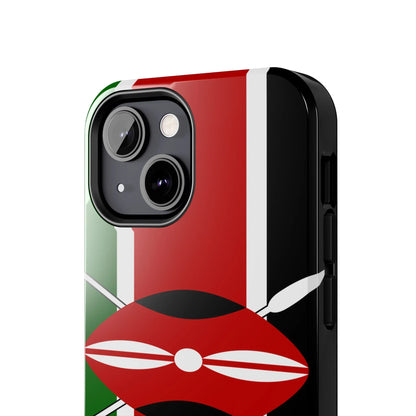 Kenya Flag Tough Phone Case — Protective Tribal Shield Design - DiwaKi