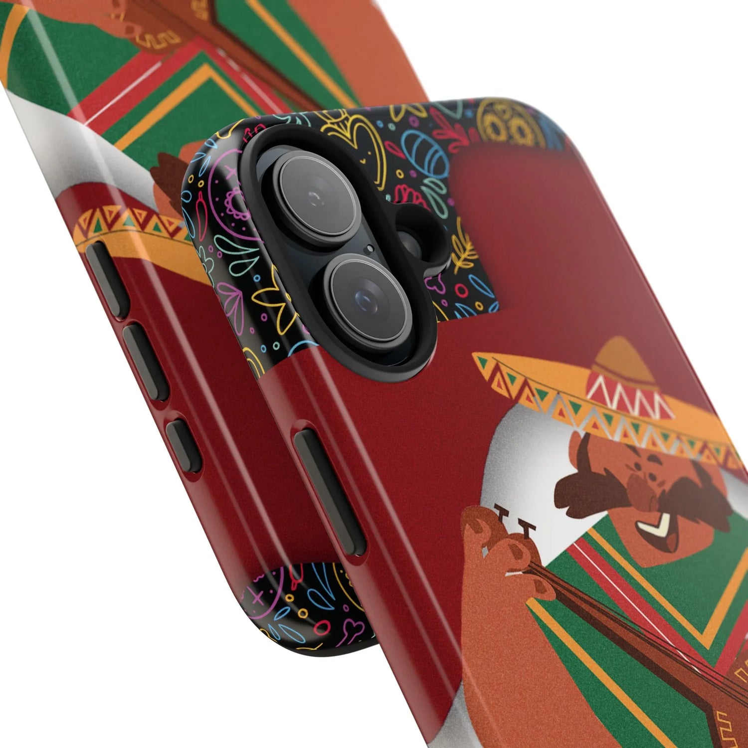 Mexico Mariachi Guitarist Tough Phone Case — Colorful Mexican Folk Art iPhone Cover - DiwaKi