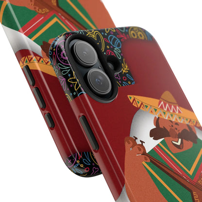 Mexico Mariachi Guitarist Tough Phone Case — Colorful Mexican Folk Art iPhone Cover - DiwaKi