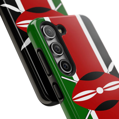 Kenya Flag Tough Phone Case — Protective Tribal Shield Design - DiwaKi