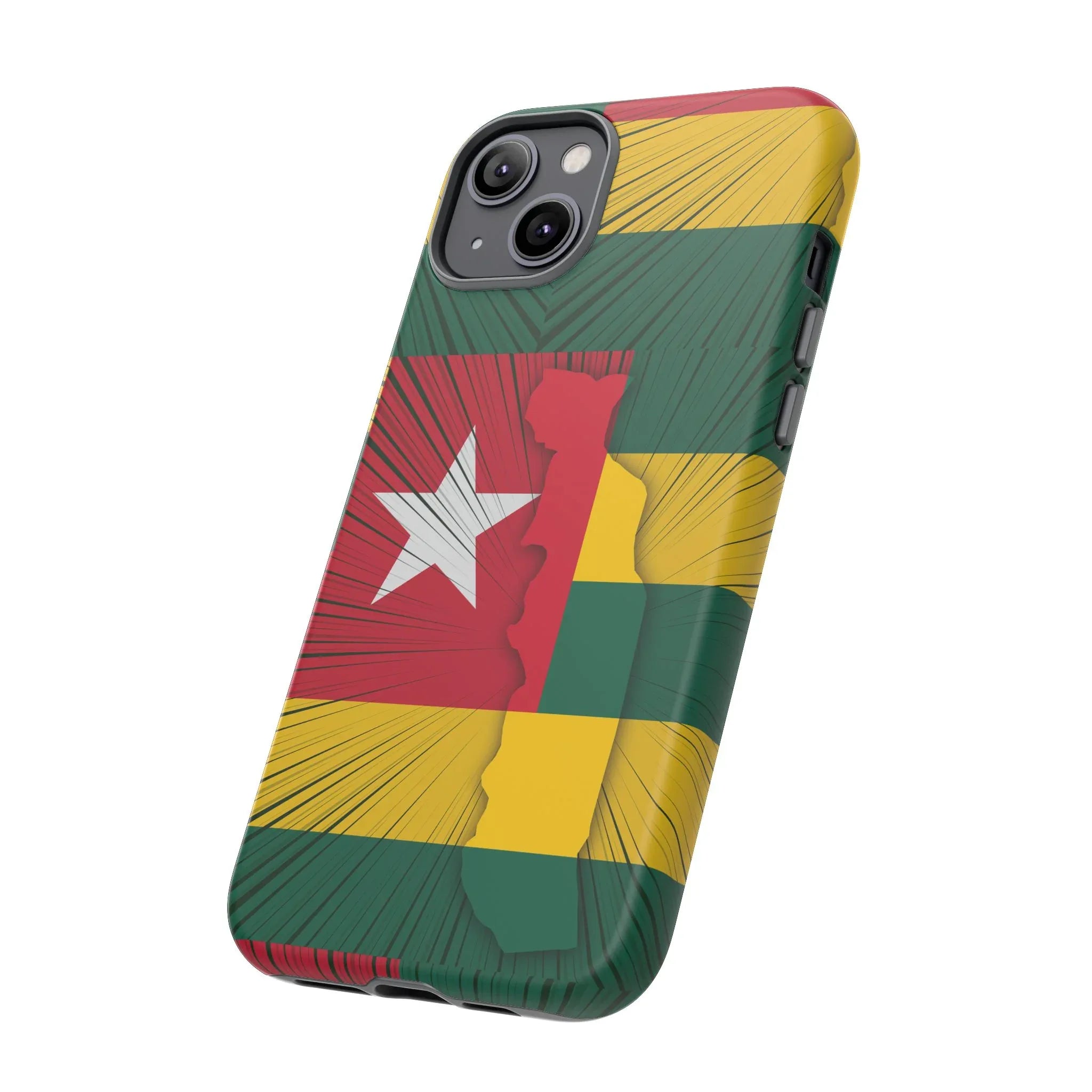 Togo Flag Tough Phone Case – Protective Stripe Design - DiwaKi